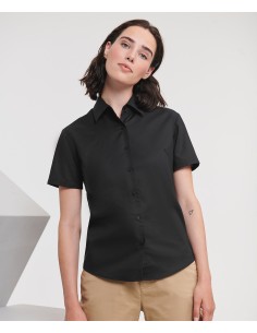 R-R-933F-0-Ladies Short Sleeve Easy Care Oxford Shirt 2